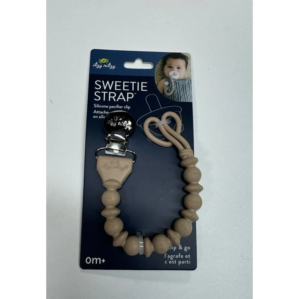 Itzy Ritzy Sweetie Strap Tan 1 Pack Pacifier Strap NEW